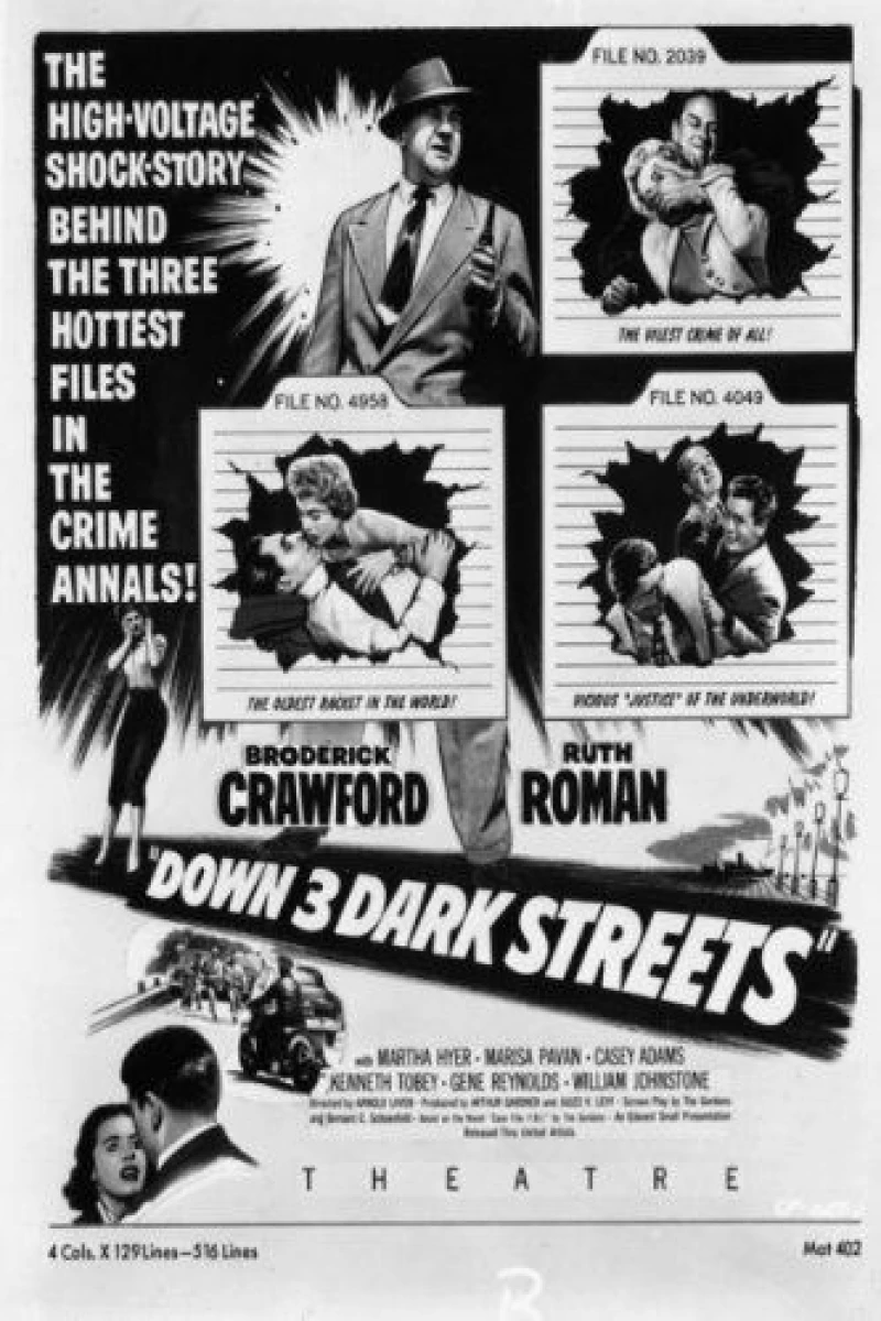 Down Three Dark Streets Poster