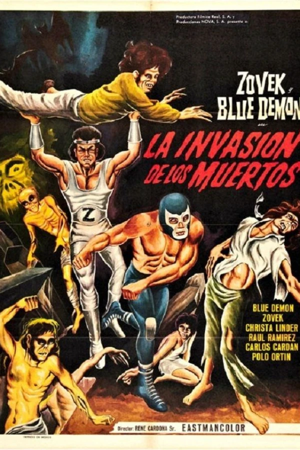 Blue Demon y Zovek en La invasión de los muertos Poster