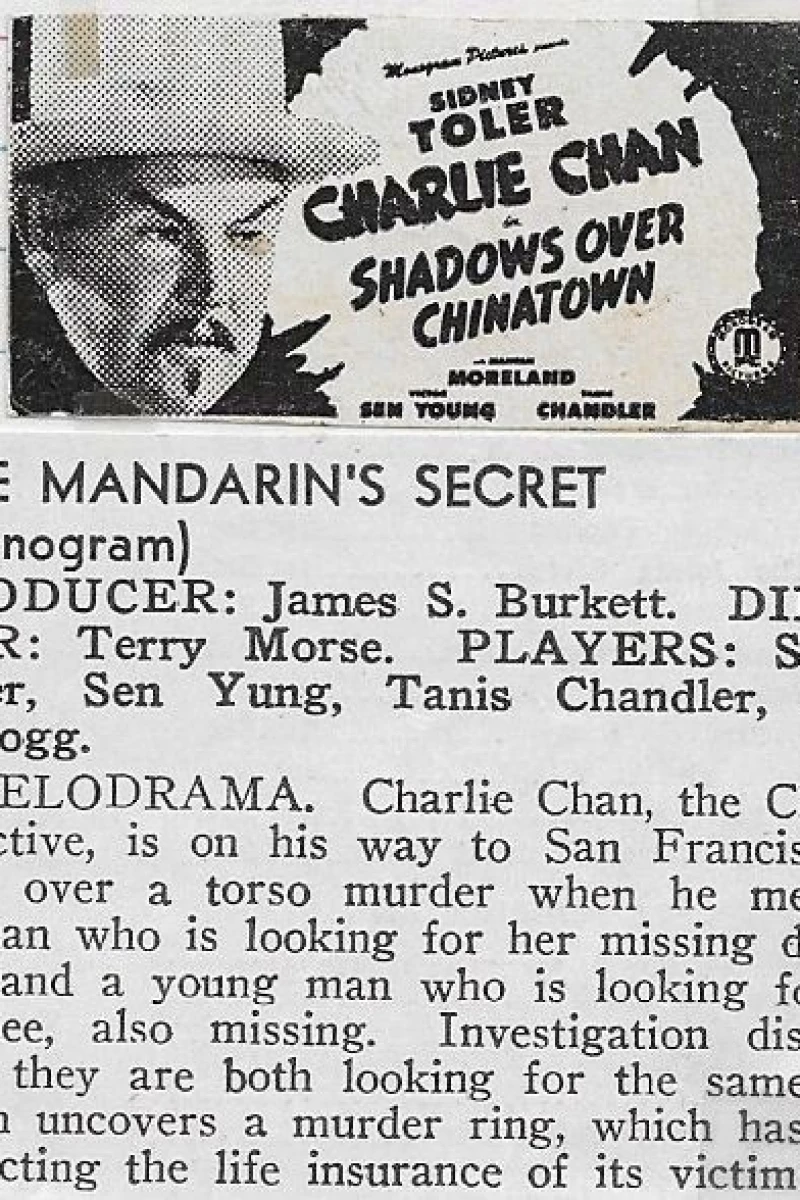 Charlie Chan in Shadows Over Chinatown Poster
