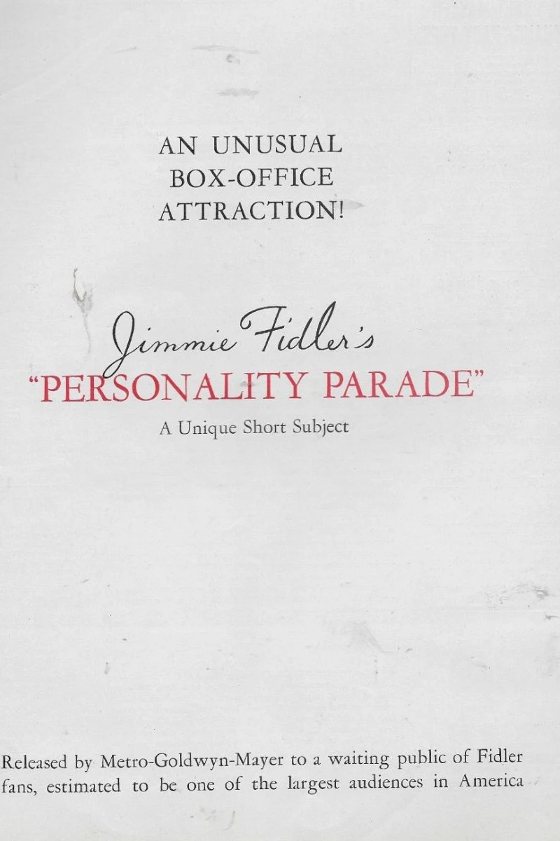 Jimmie Fidler's 'Personality Parade' Poster