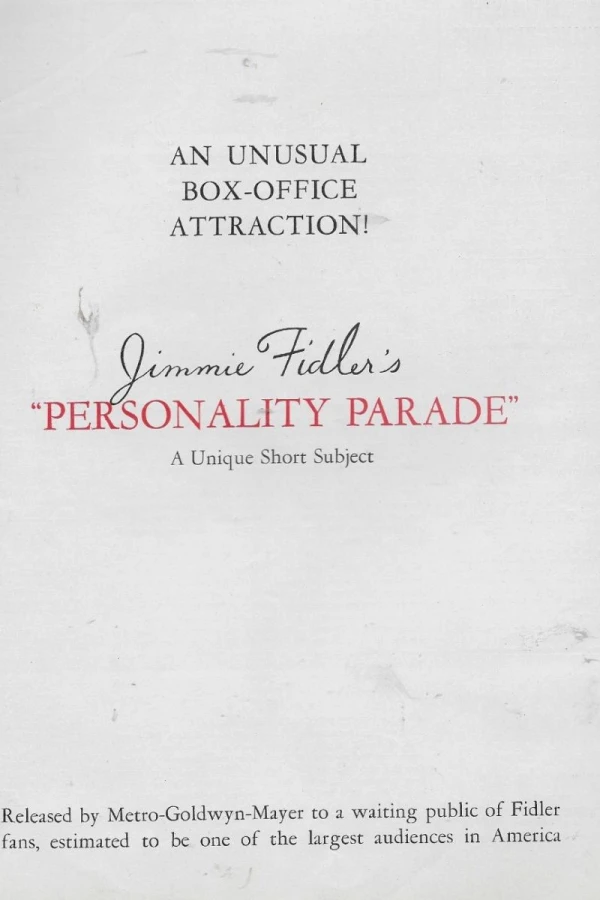 Jimmie Fidler's 'Personality Parade' Poster