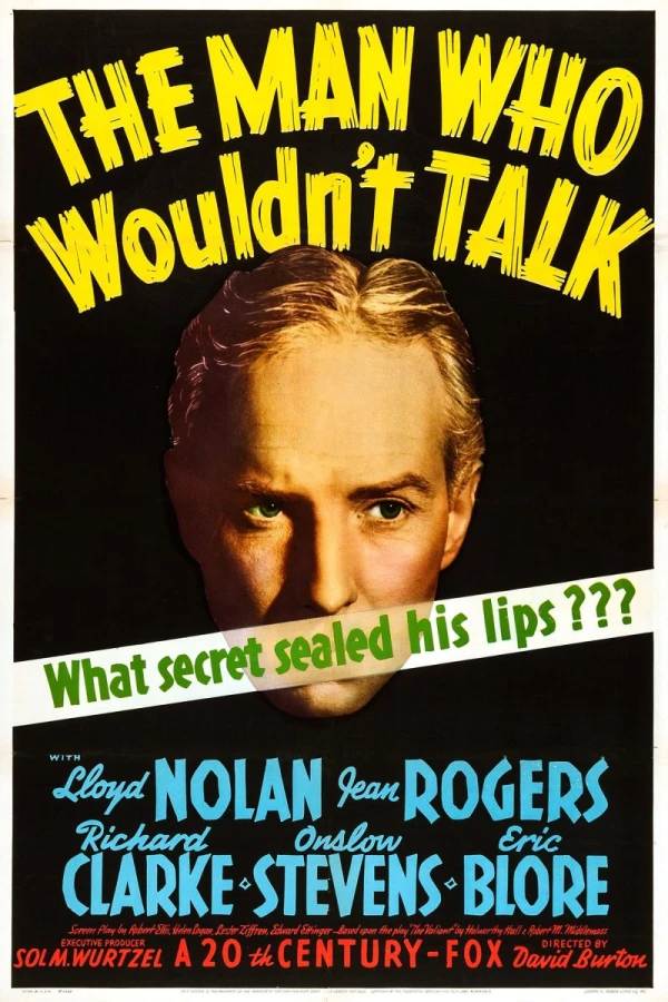 The Man Who Wouldn't Talk Poster
