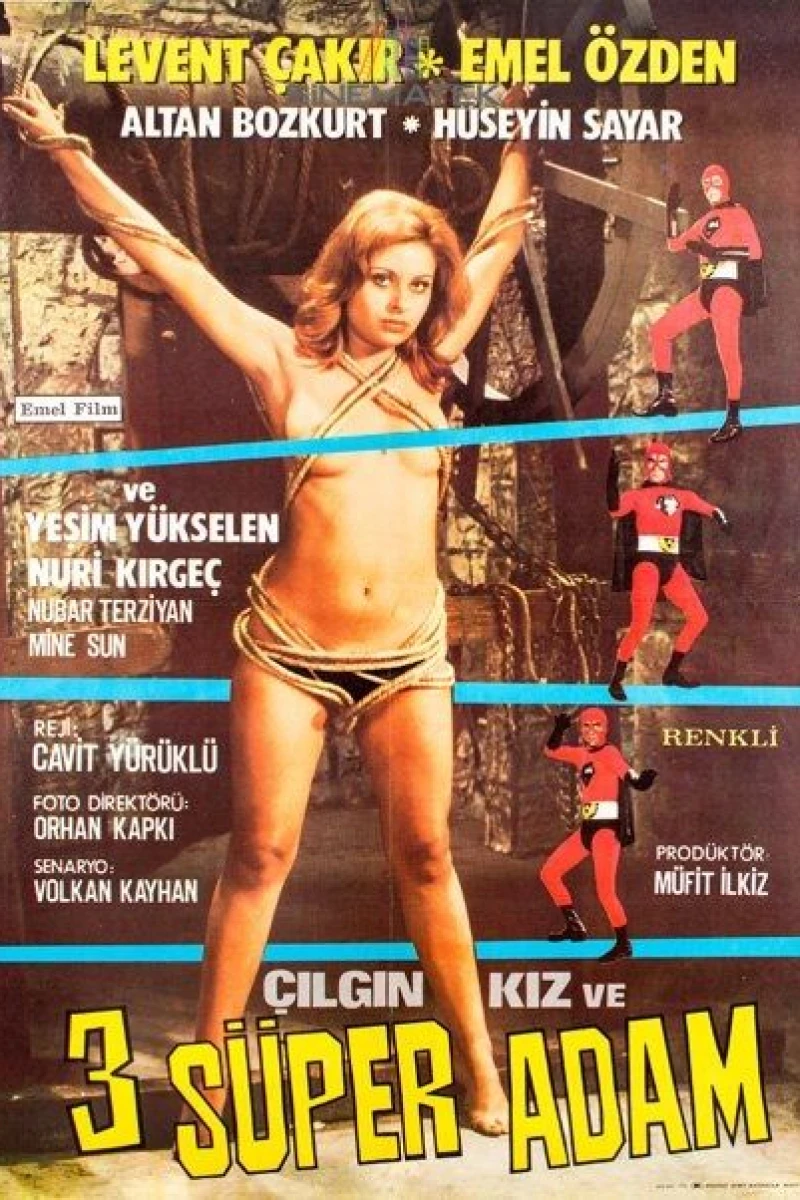 3 Supermen and Mad Girl Poster