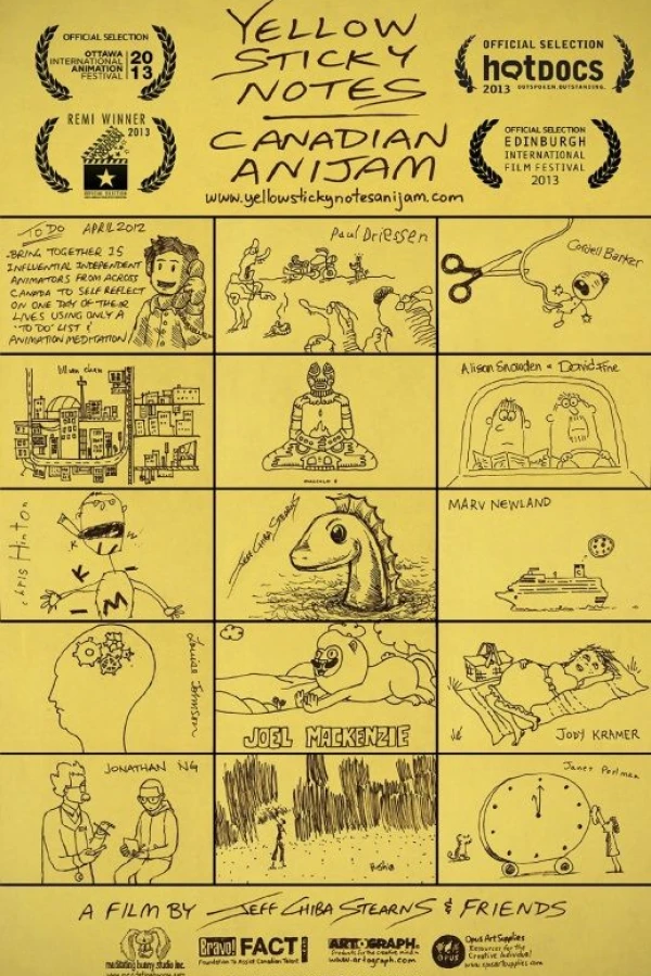 Yellow Sticky Notes: Canadian Anijam Poster