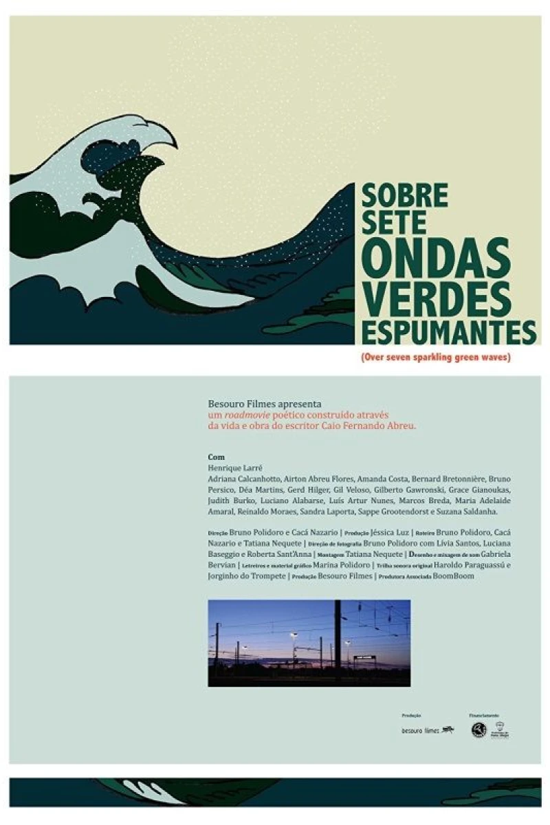 Sobre sete ondas verdes espumantes Poster